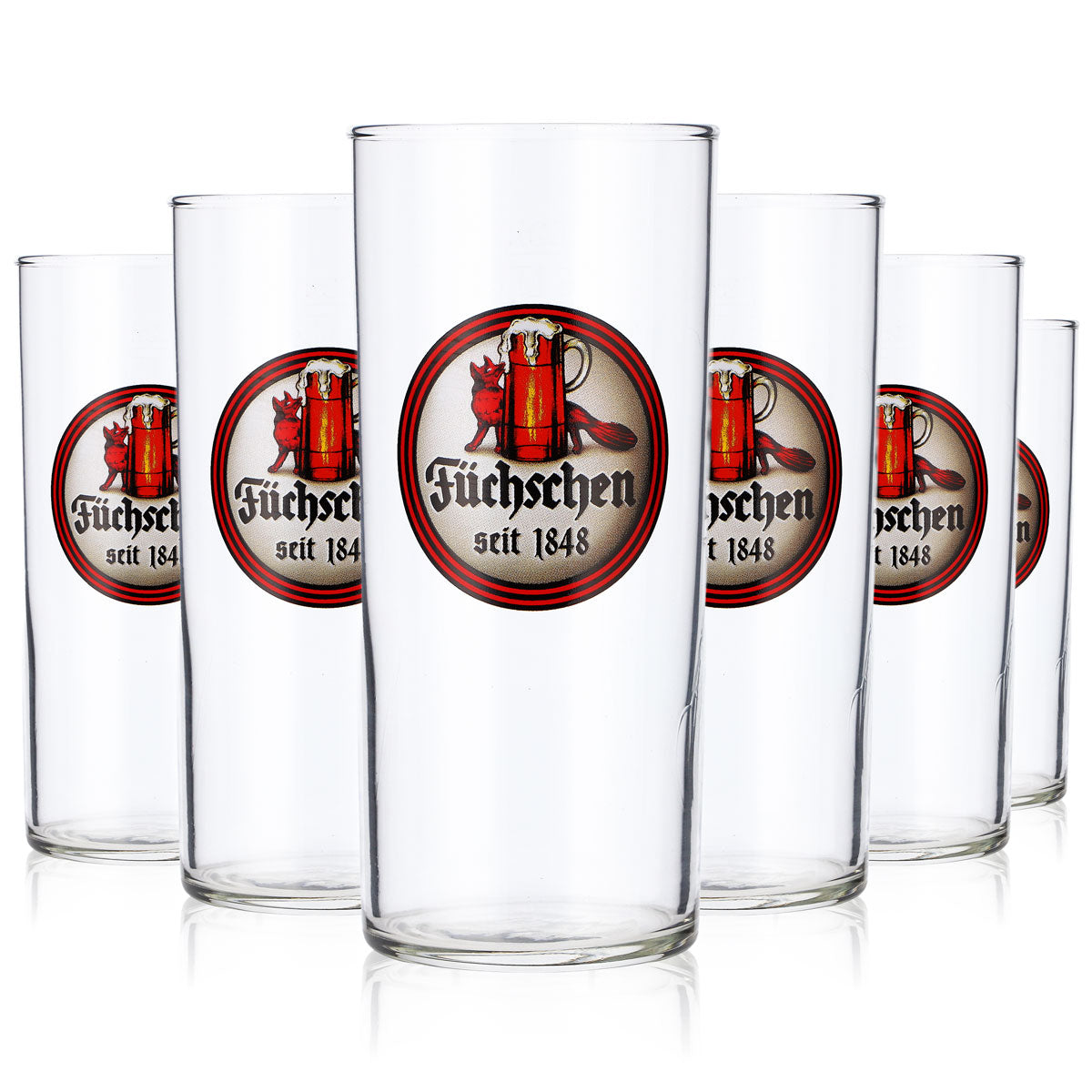 6x Füchschen Alt Bier Glas Gläser Altbierglas Stange 0,25l Becher Seit 1848 – Ansicht 5