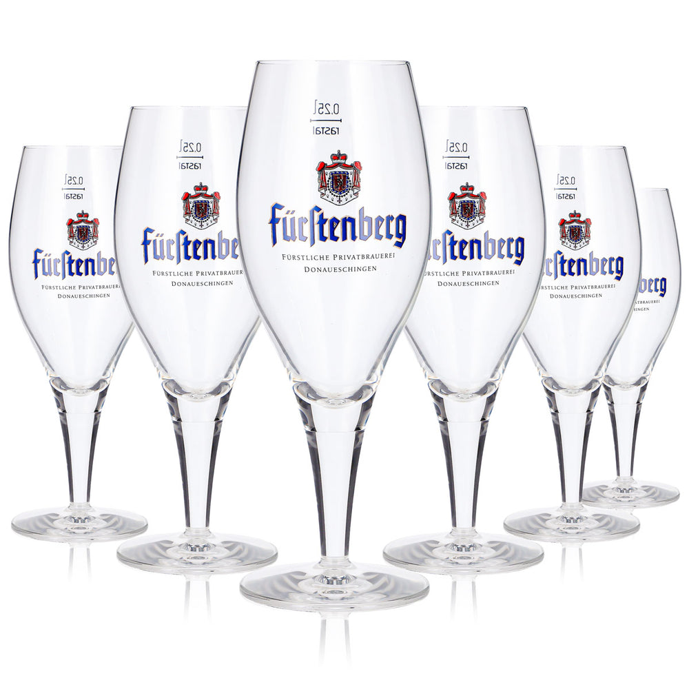 6x Fürstenberg Bier Glas 0,25l Pokal Fürstliche Privatbrauerei Rastal (6er Set)