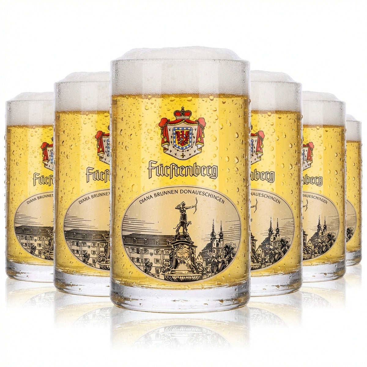 6x Fürstenberg Bierglas Krug Seidel Krüge 0,25l Diana Brunnen Rastal Glückauf