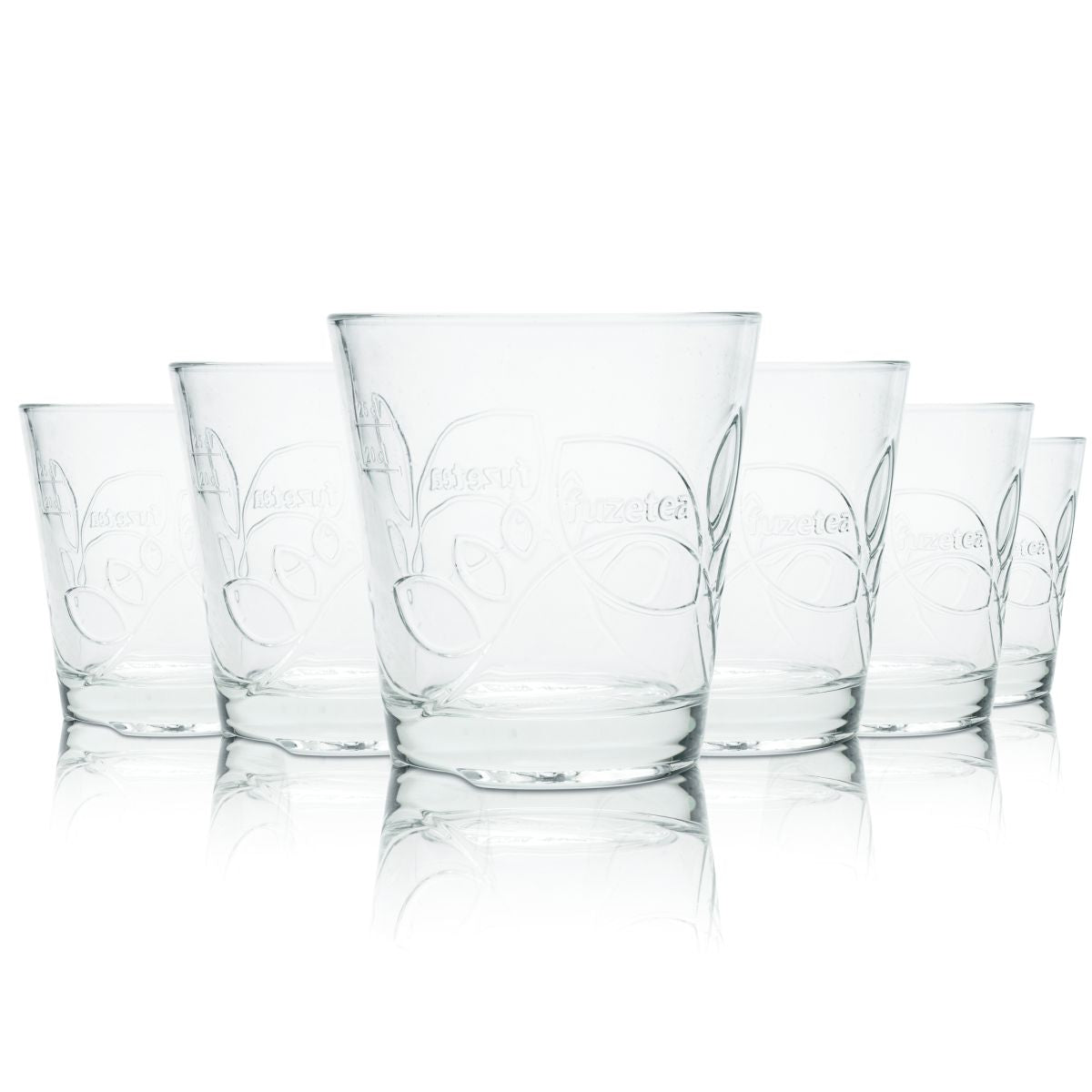 6x Fuzetea Glas 0,375l Eisteeglas Konturglas Becherglas Limoglas Gläser Set