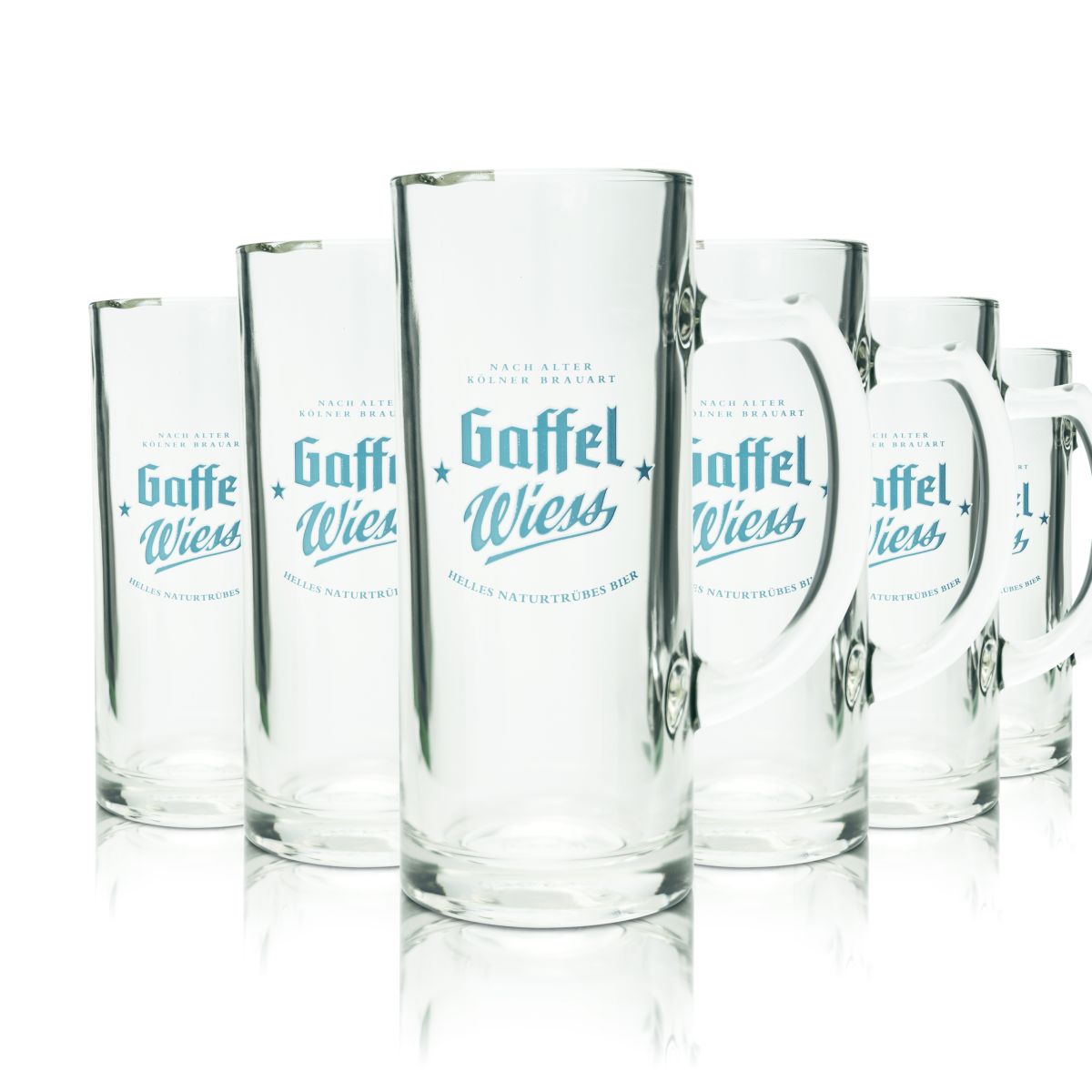 6x Gaffel Bierglas 0,3l Bierkrug Helles Wiess Humpen Seidel Gläser Brauerei