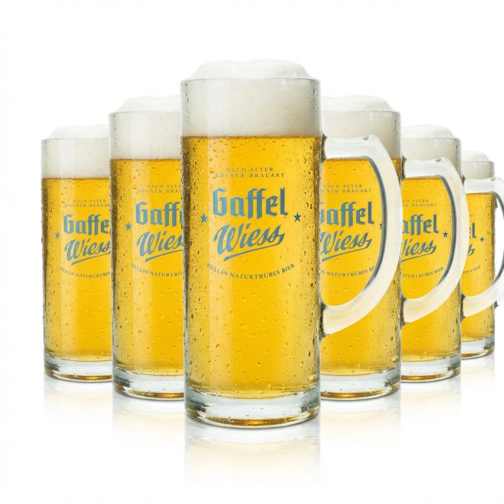 6x Gaffel Bierglas 0,3l Bierkrug Helles Wiess Humpen Seidel Gläser Brauerei – Ansicht 4