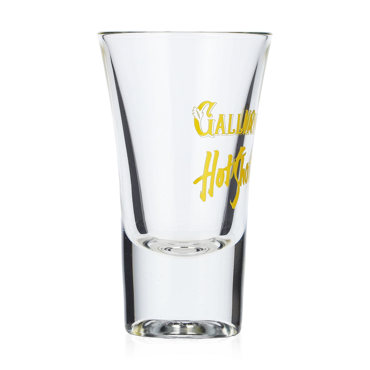 6x Galliano Likör Glas Shotglas Stamper gelbe Schrift "Hot Shot" – Ansicht 3