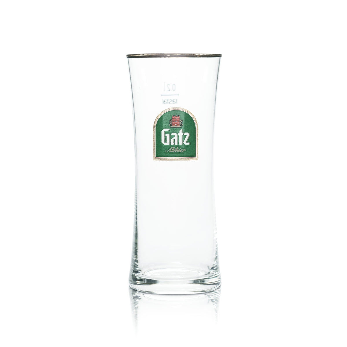 6x Gatz Glas 0,2l Bier Stange Becher Gläser Goldrand Altbier Brauerei Gastro – Ansicht 2