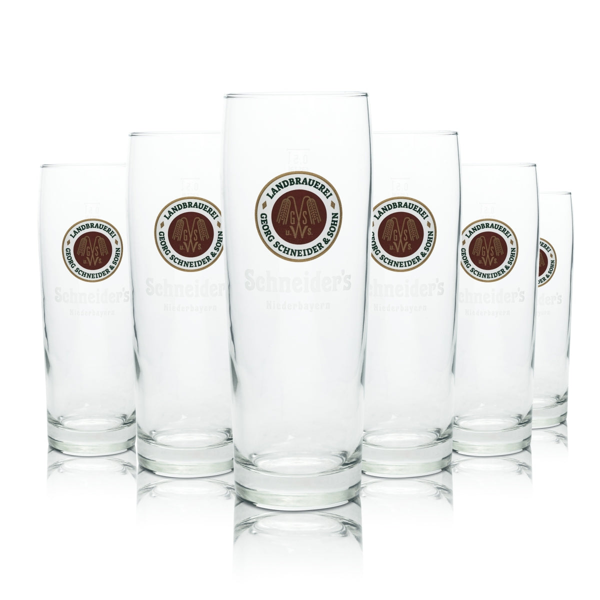 6x Georg Schneider & Sohn Landbräu Bier Glas 0,5l Rastal Willi Gläser Becher Bayern