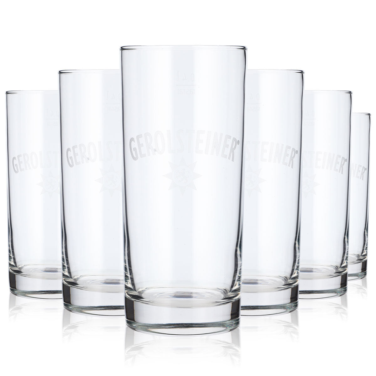 6x Gerolsteiner Wasser Glas 0,4l Becher weißes Logo Rastal (6er Set)