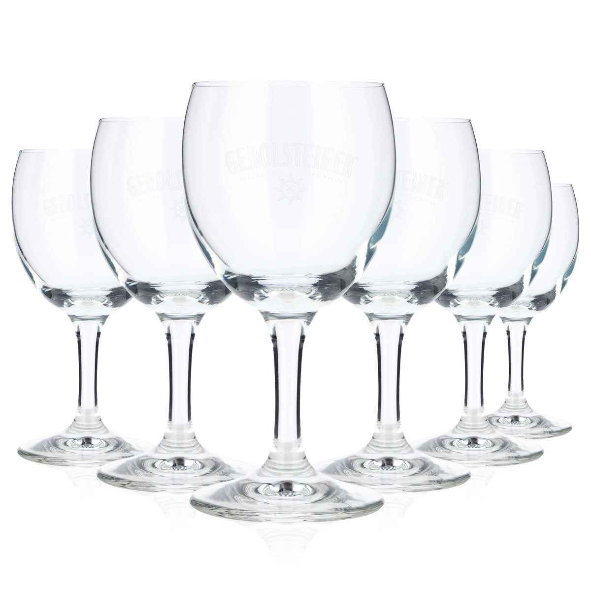 6x Gerolsteiner Wasser Glas Wassergläser 0,24l Kelch Ritzenhof