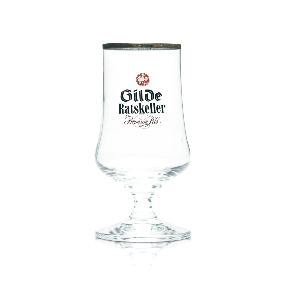 6x Gilden Pilsener Bier Glas 0,2l Pokal Tulpe Ratskeller Pils Goldrand Gläser – Ansicht 2