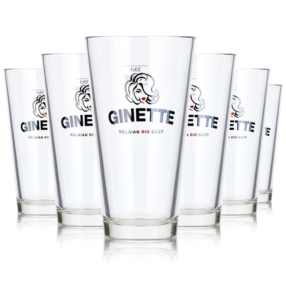6x Ginette Bier Glas 0,33l Becher Bierglas Willibecher Bierkrug Seidel (6er Set)