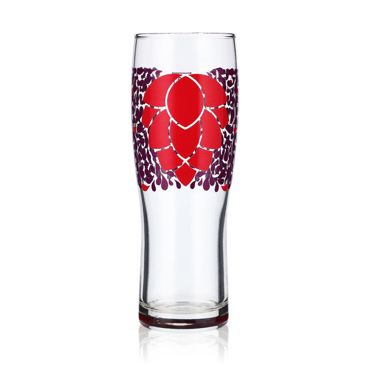 6x Glas 0,3l Biergläser Longdrinkglas farbig Becher Lila Motiv Blume Logo – Ansicht 2