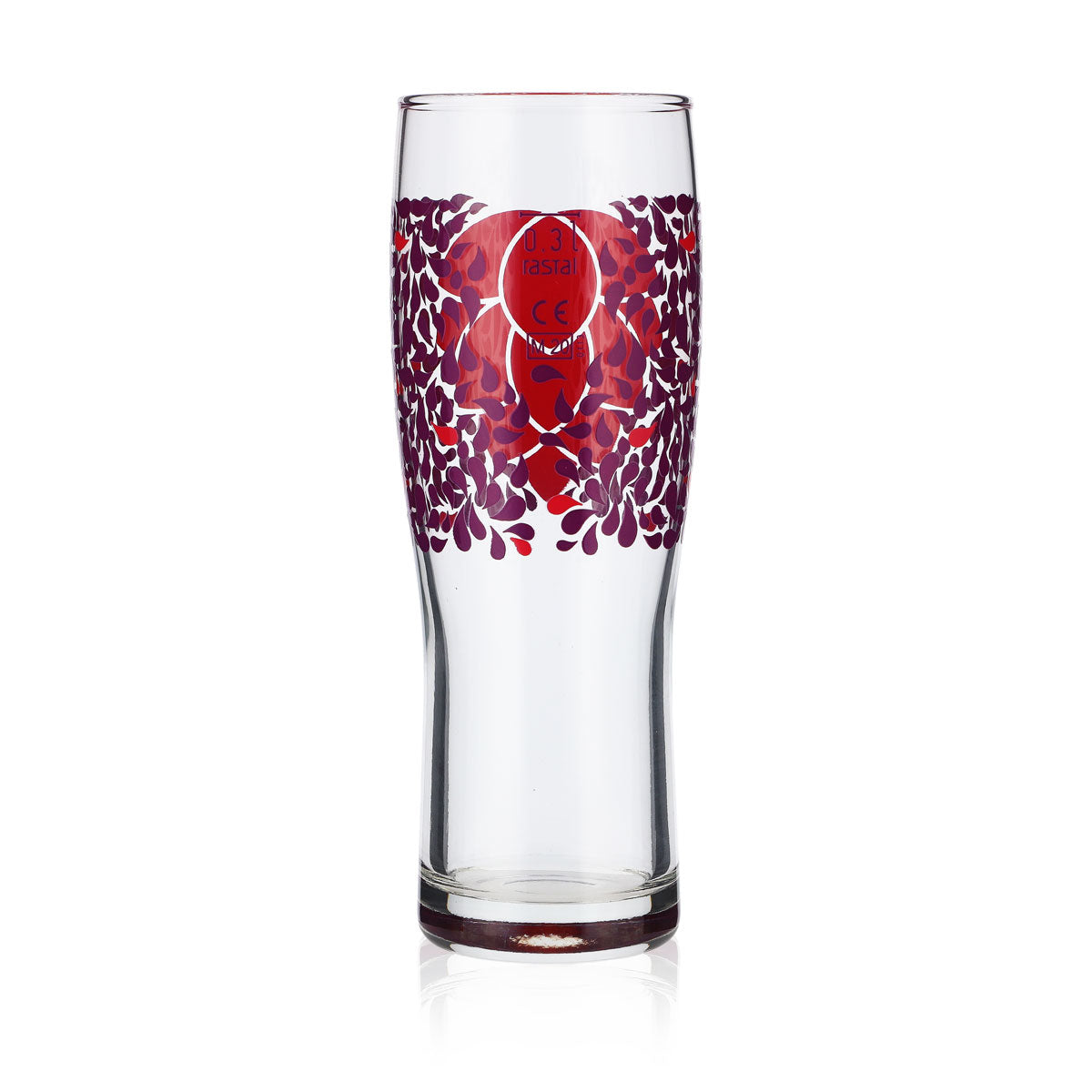 6x Glas 0,3l Biergläser Longdrinkglas farbig Becher Lila Motiv Blume Logo – Ansicht 4
