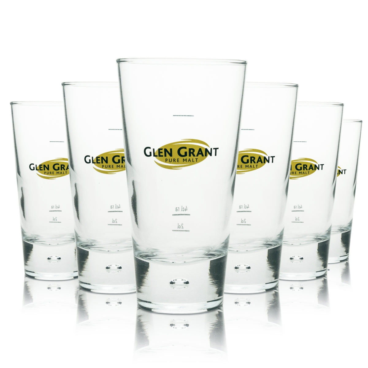 6x Glen Grant Whiskey Glas Longdrink mit Luftblase glebes logo