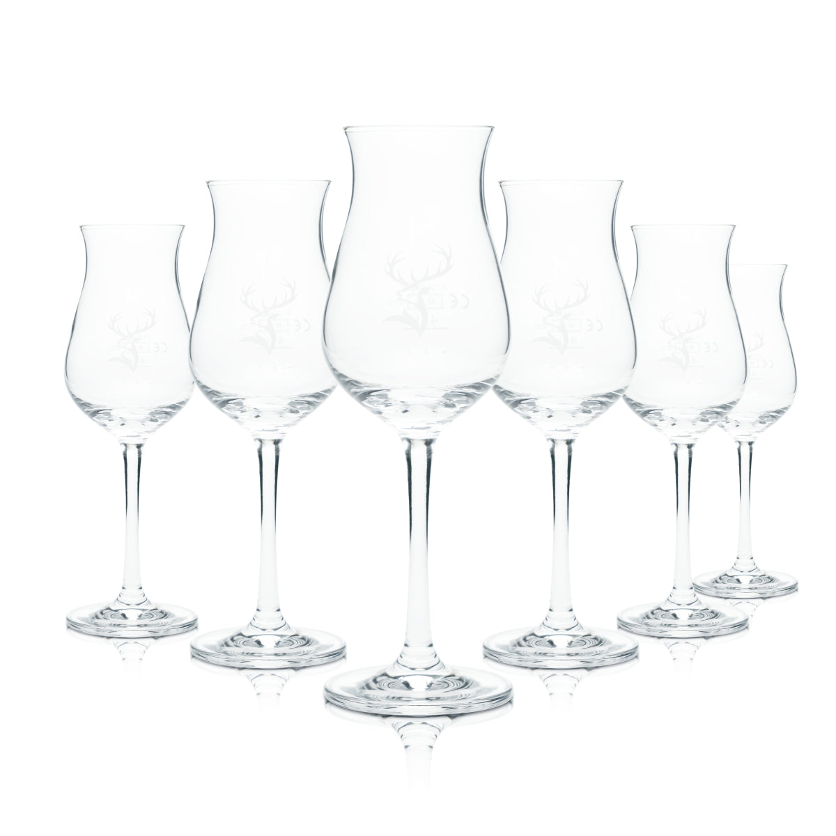 6x Glenfiddich Whiskey Glas 0,1l Nosing Tasting Stil Gläser Glendronach Malt Bar