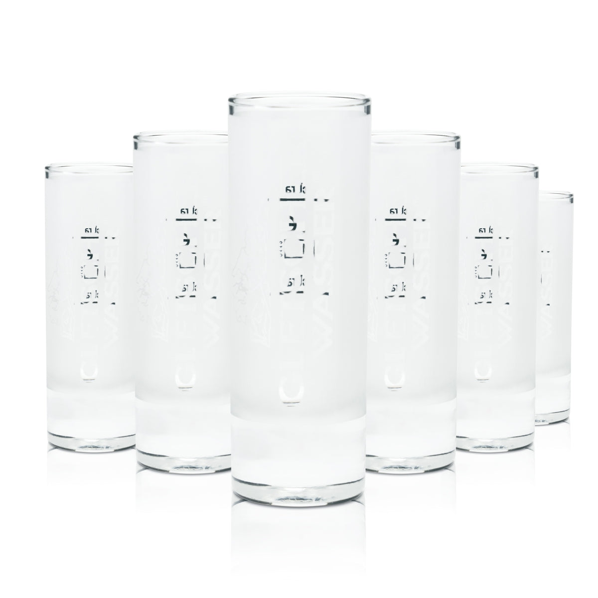 6x Gletscherwasser Likör Glas 4cl Shot Kurze Stamper Schnaps Frosted Gläser Bar