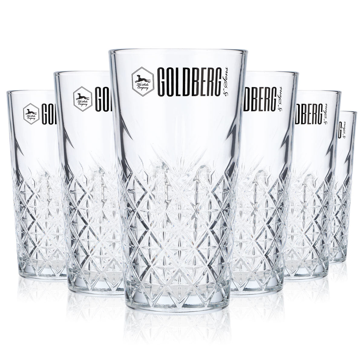 6x Goldberg Softdrink Glas 0,36l Longdrinkglas Gläser Relief Timeless – Ansicht 5