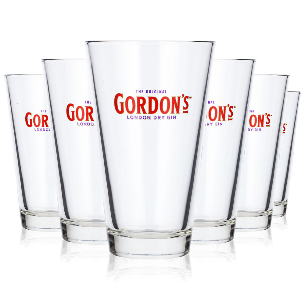 6x Gordons Gin Glas 0,33l Longdrinkglas Becher Tumbler Rastal Lowball (6er Set)