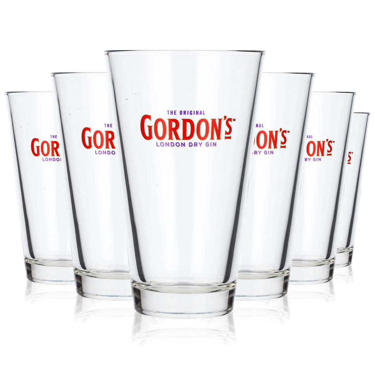 6x Gordons Gin Glas 0,33l Longdrinkglas Becher Tumbler Rastal Lowball (6er Set)