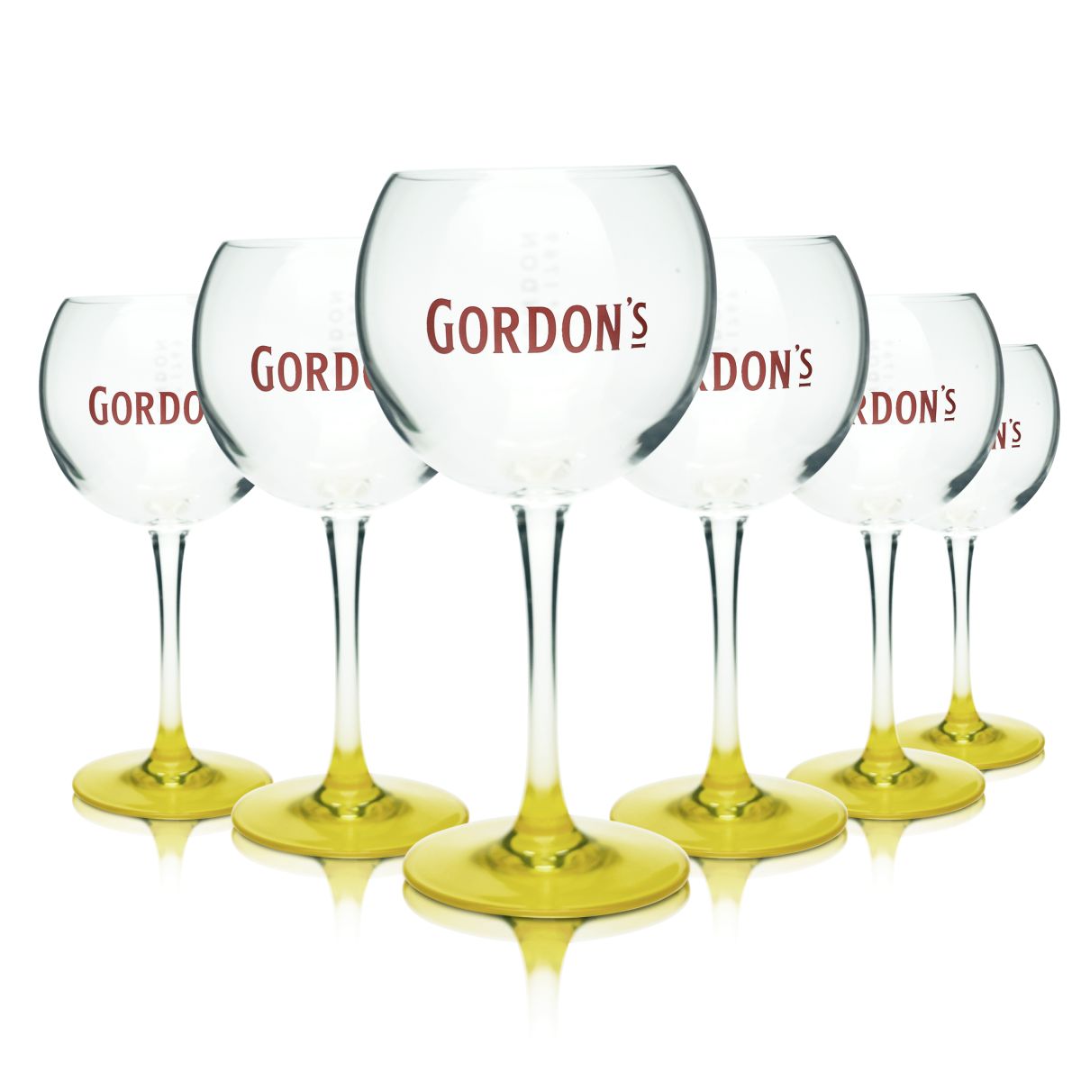 6x Gordons Gin Glas 0,34l Ballonglas Gin-Tonic Gläser Set Stielgläser Kelchglas