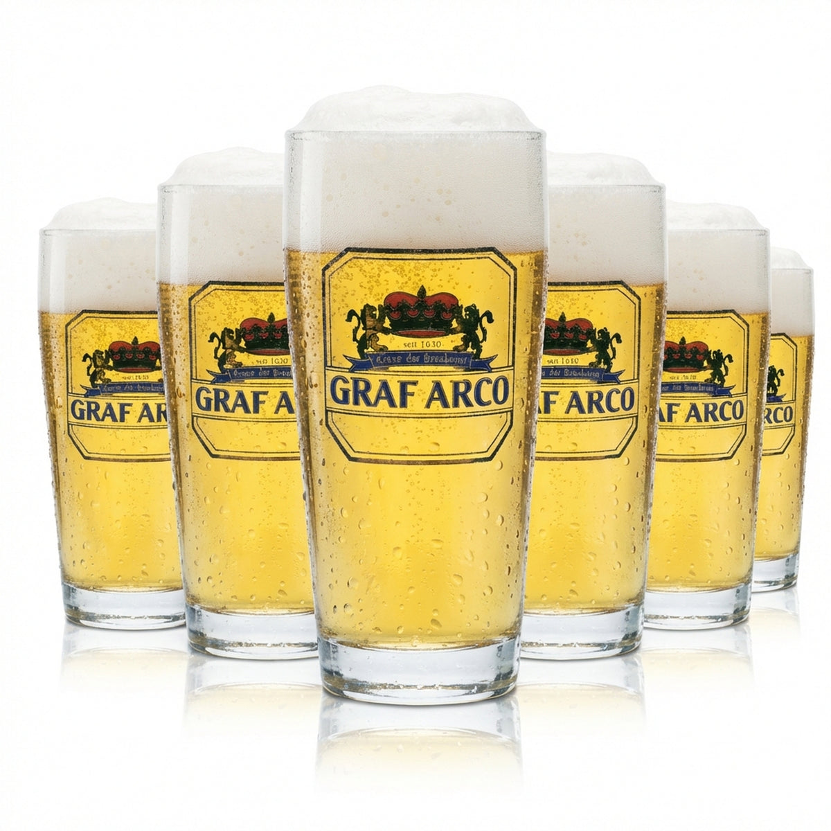 6x Graf Arco Bier Glas 0,25l Becher Gläser Brauerei Bayern Geeicht Gastro Helles
