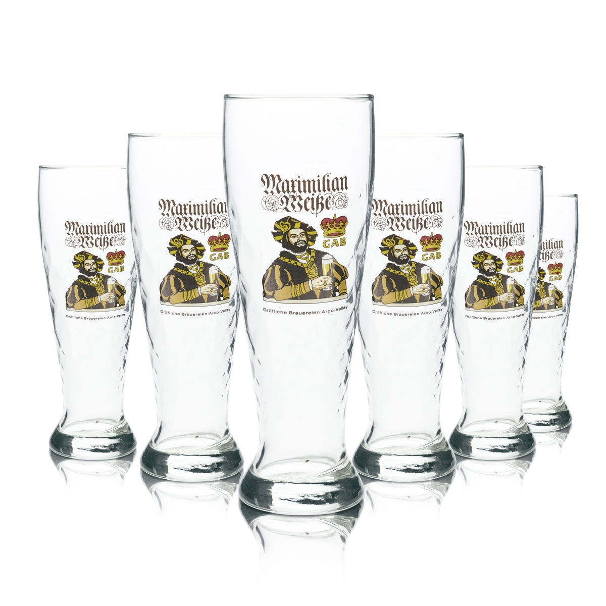 6x Graf Arco Weißbierglas 0,5l Hefe Weizen Kontur Gläser Sondereditio Maximilian
