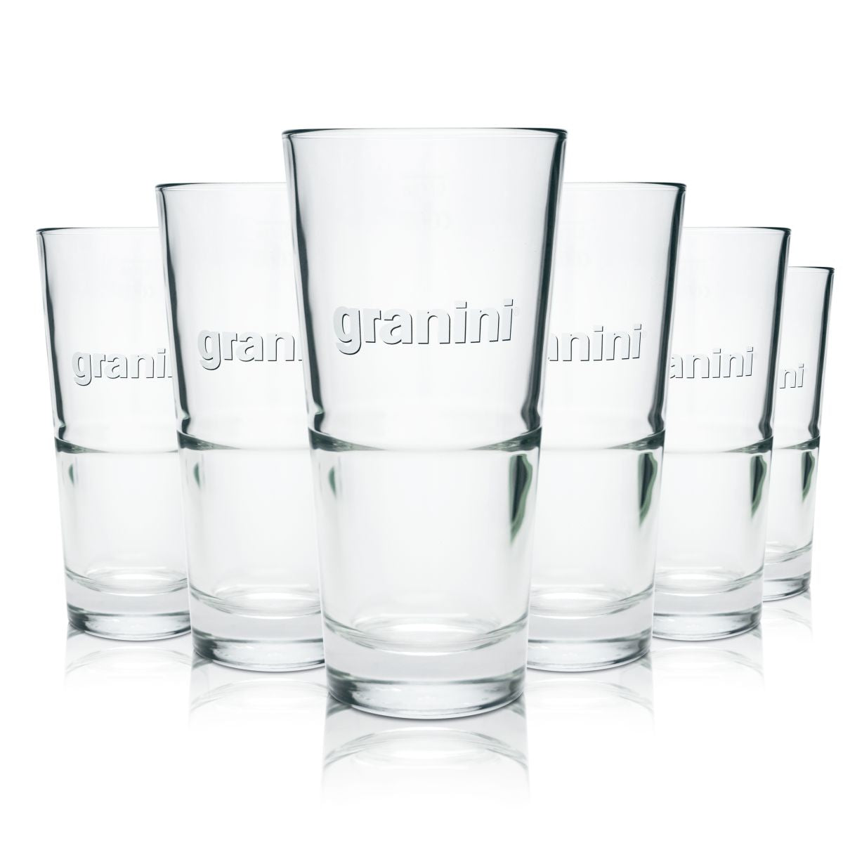 6x Granini Glas 0,5l Longdrinkgläser Cocktailgläser Trinkgläser V-Form Geeicht