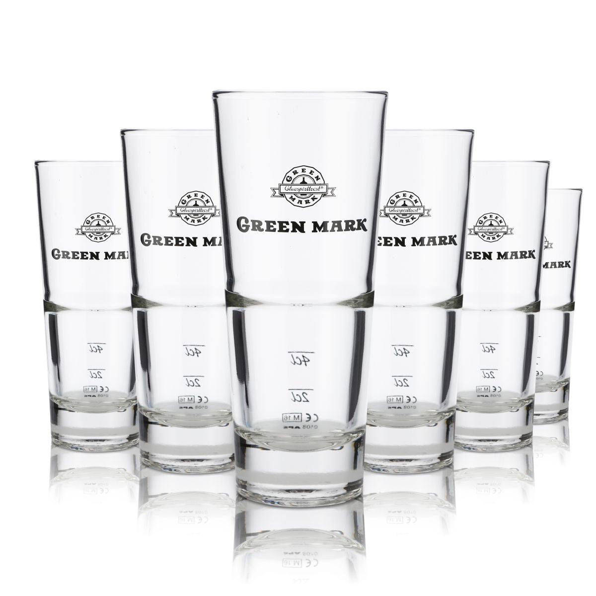6x Green Mark Glas 0,3l Longdrink Cocktail Vodka Aperitif Gläser Set Gastro
