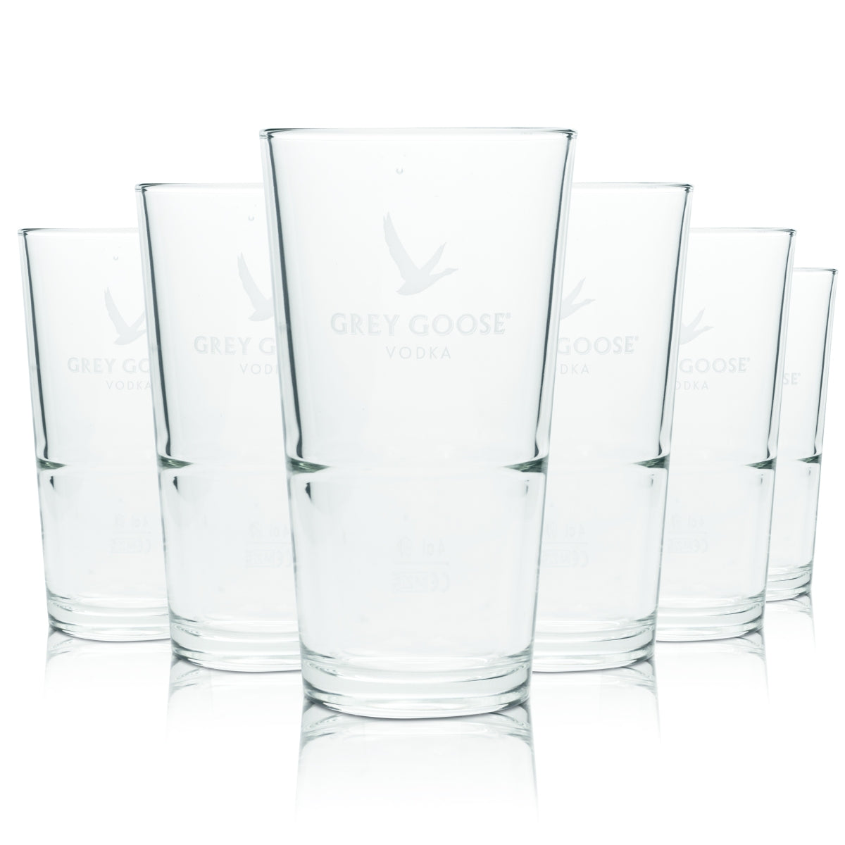 6x Grey Goose Glas 0,37l Longdrink Cocktail Gläser Stapelbar Geeicht Gastro Bar