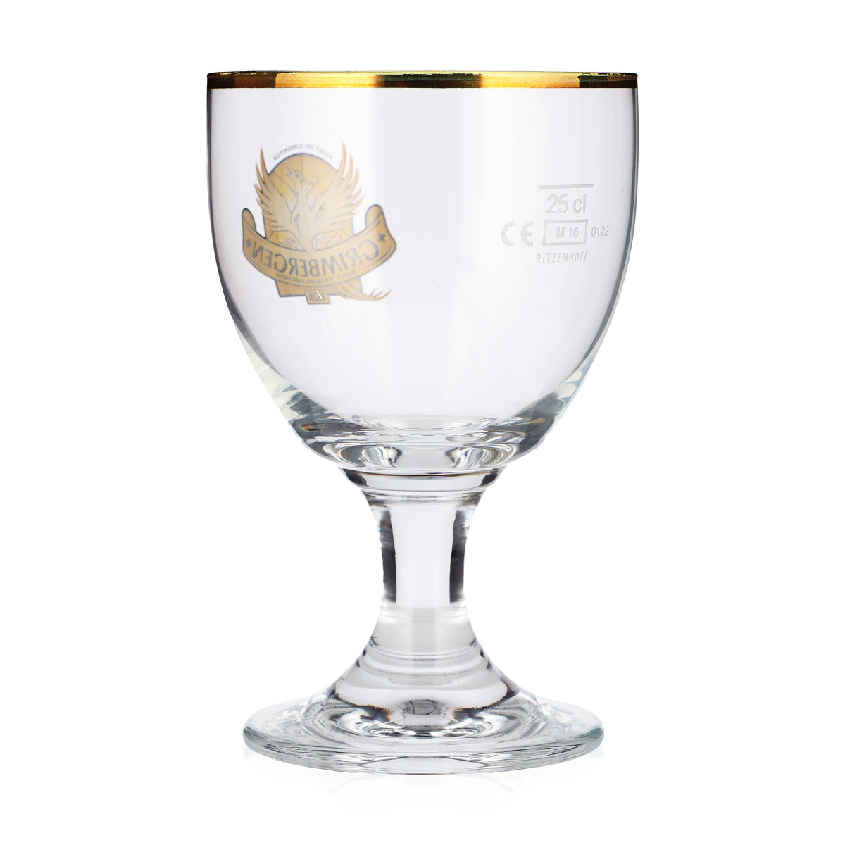 6x Grimbergen Bier Glas 25cl Kelch gelbes Logo Ritzenhoff Tulpe – Ansicht 4