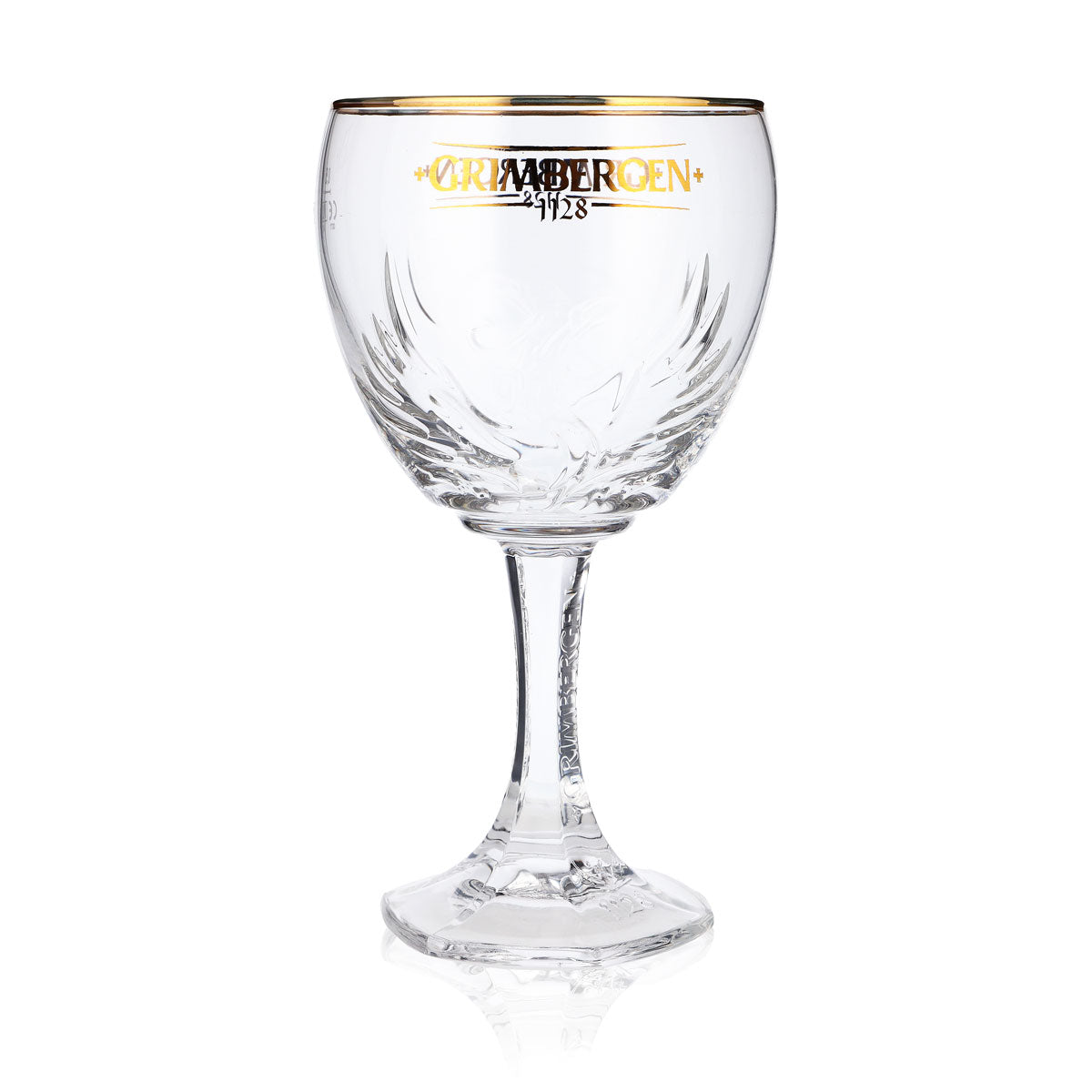 6x Grimbergen Glas 0,5l Pokal Kelch Phoenix Kontur Goldrand Gläser Gastro Beer – Ansicht 2