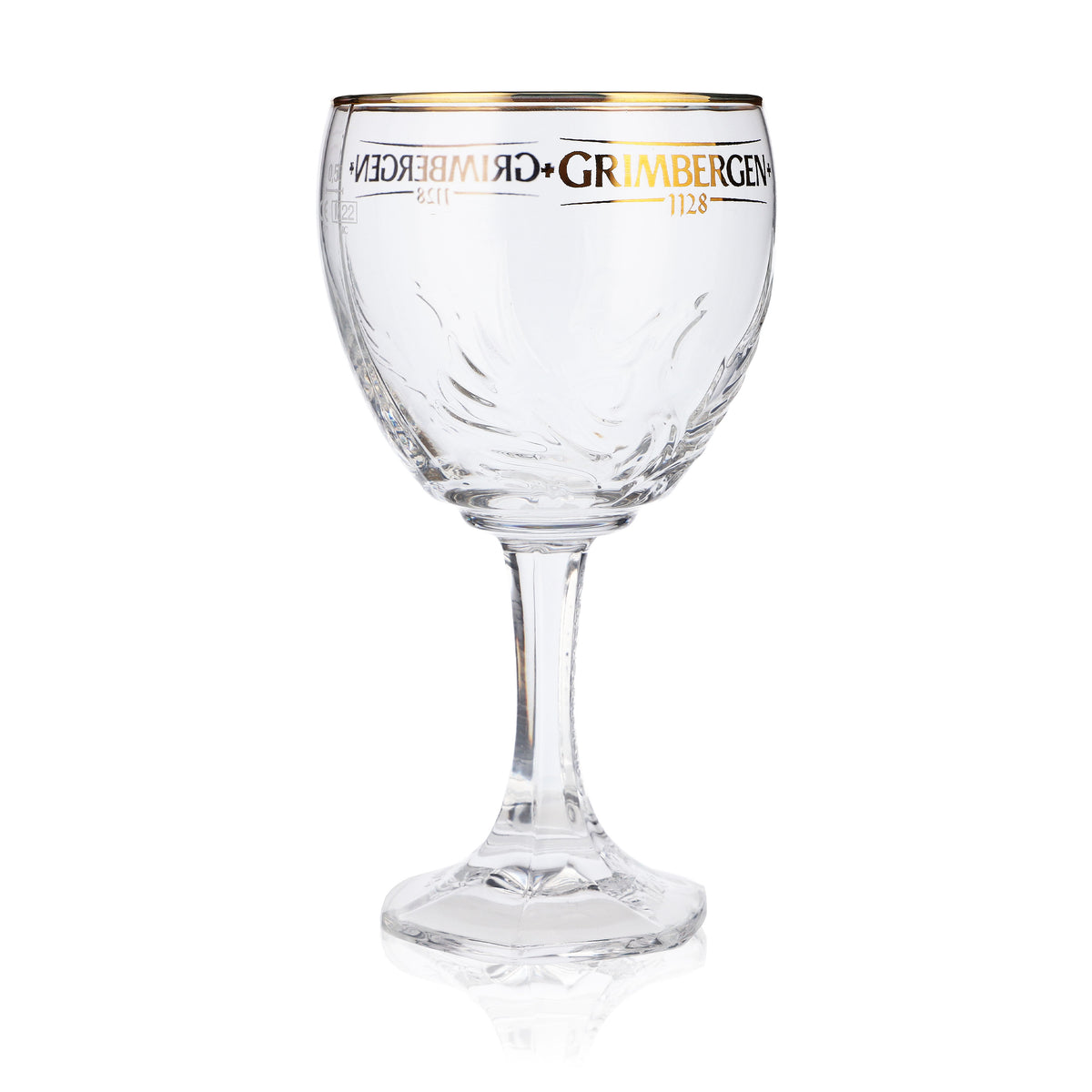 6x Grimbergen Glas 0,5l Pokal Kelch Phoenix Kontur Goldrand Gläser Gastro Beer – Ansicht 3