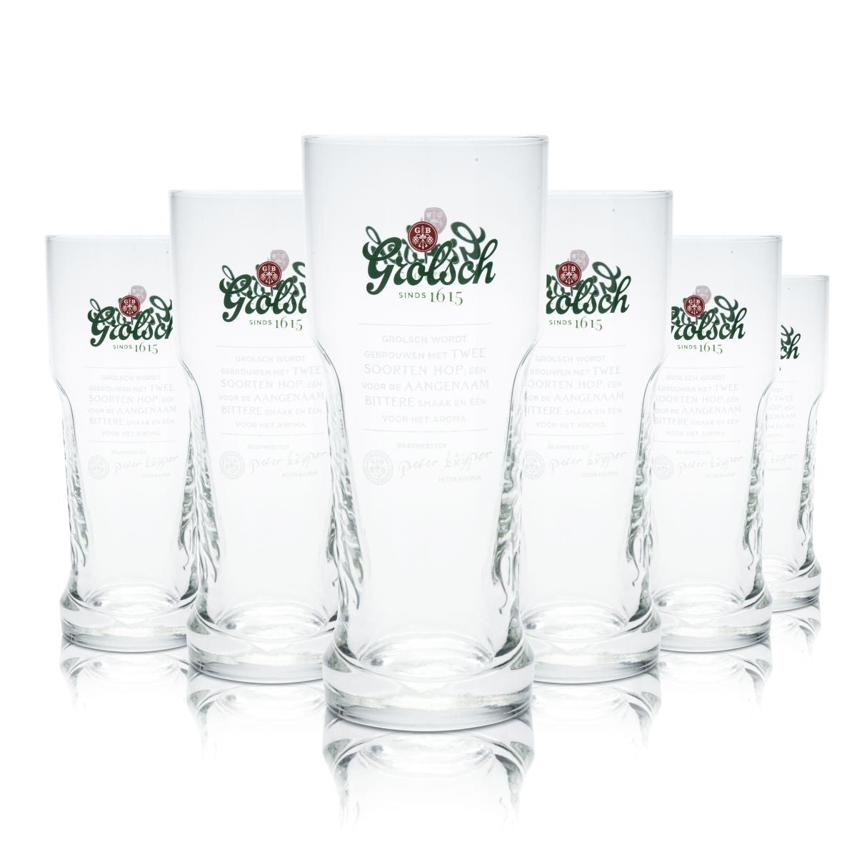 6x Grolsch Glas 0,3l Bierpokal Master Glass Gläser Set Brauerei Niederlande