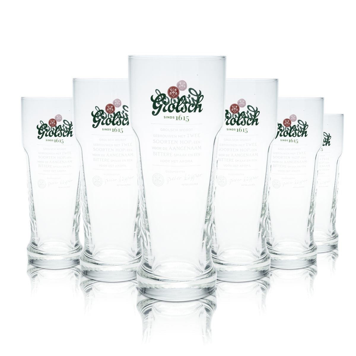 6x Grolsch Glas 0,5l Bierpokal Master Glass Gläser Set Brauerei Niederlande