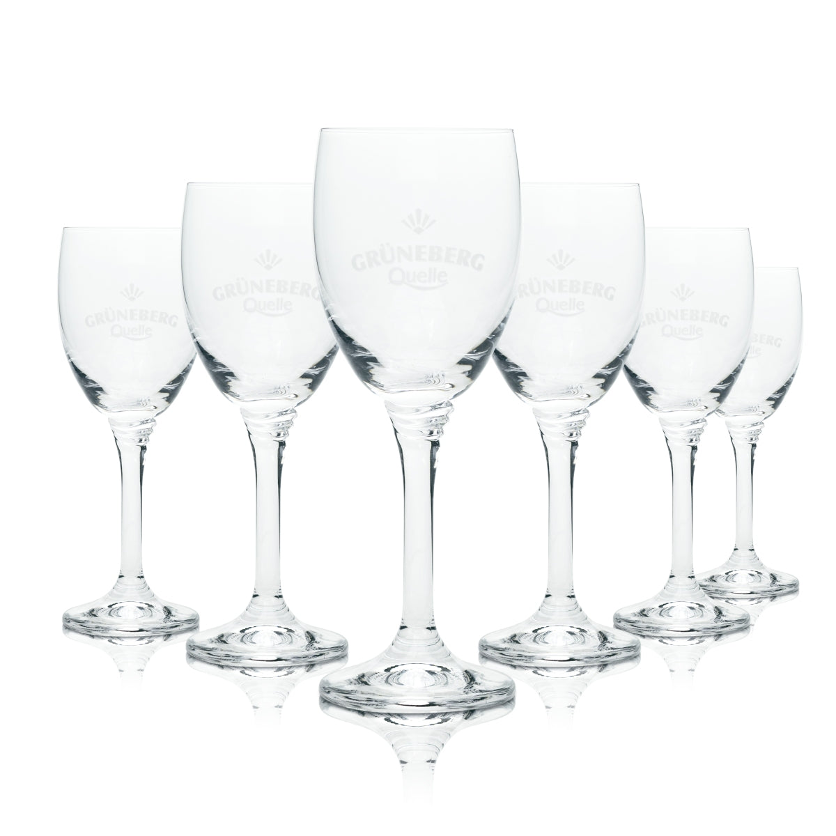 6x Grüneberg Wasser Glas Pokal Sahm 0,2l Mineralwasser Stiel Gläser Gastro Bar