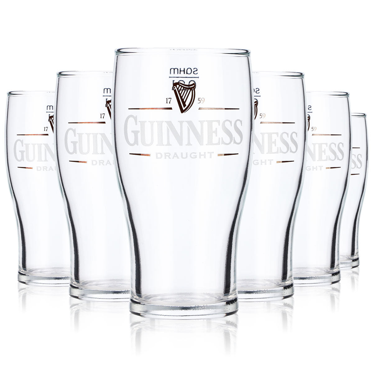 6x Guinness Bier Bierglas Biergläser Glas Tulip 0,2l altes Logo – Ansicht 4