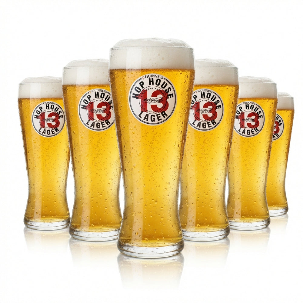 6x Guinness Bier Glas 0,5l Becher Hop House Gläser Lager Pint Tulip Beer Willi