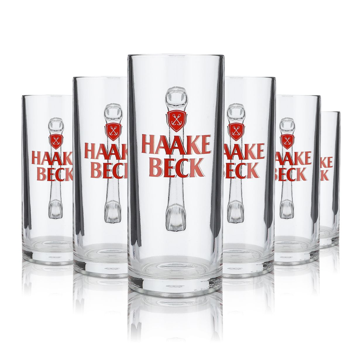 6x Haake Beck Glas 0,3l Bierkrug Bierseidel Humpen Gläser Set Brauerei Gastro