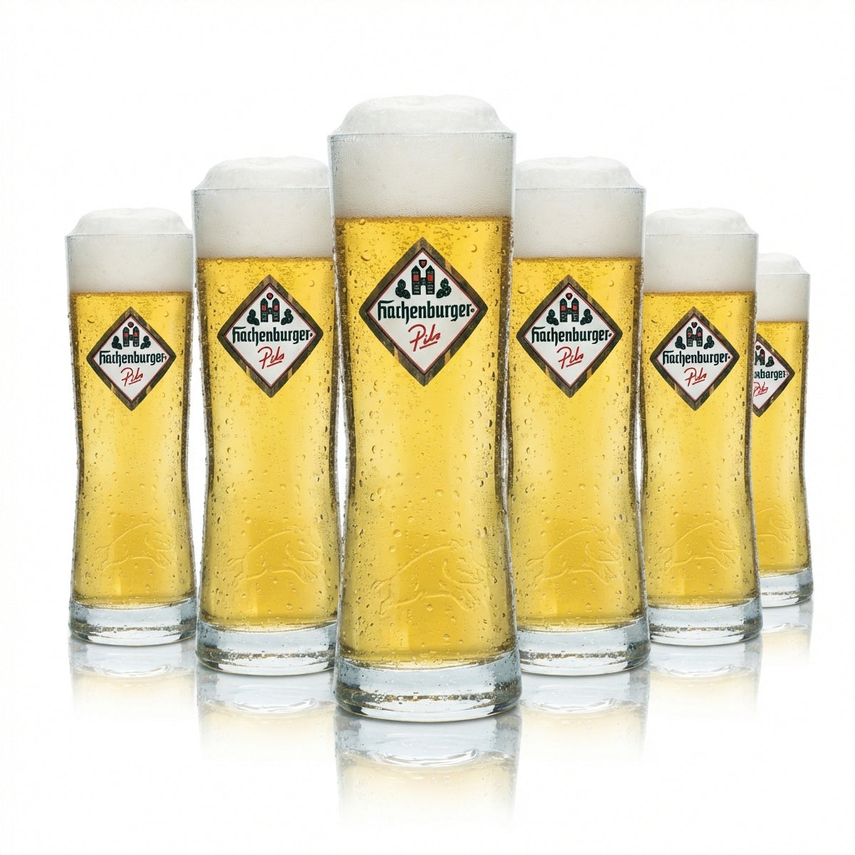 6x Hachenburger Bier Glas 0,25l Becher Stange Pokal Gläser Gastro Bar Pils Beer