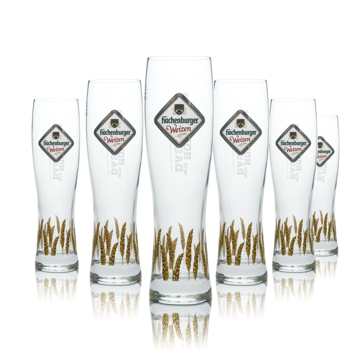 6x Hachenburger Bier Glas 0,3l Weißbier Weizen Hefe Pokal Gläser Gastro Bar