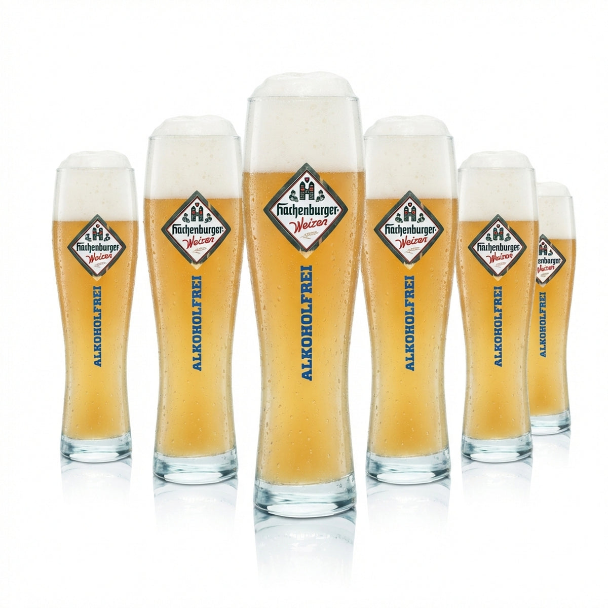 6x Hachenburger Bier Glas 0,5l Weißbier Weizen Hefe Gläser Alkoholfrei Gastro