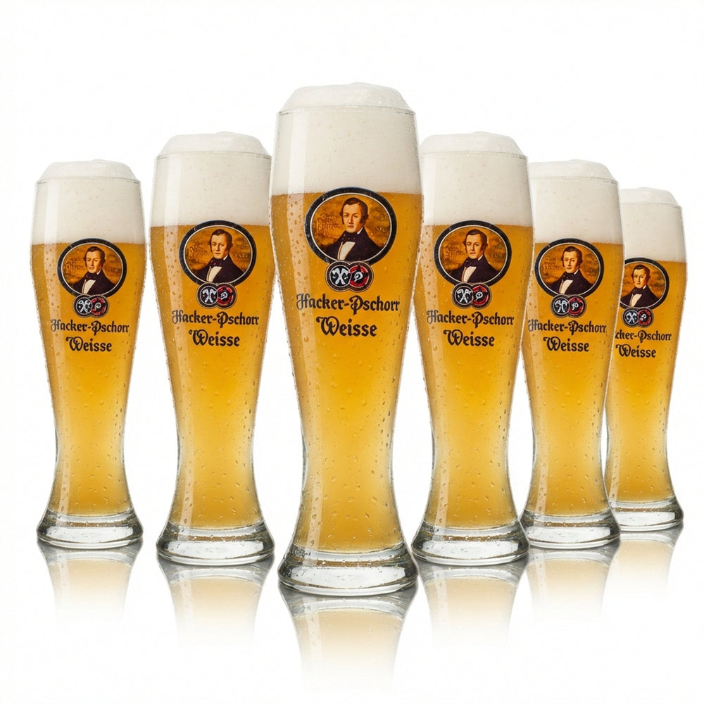 6x Hacker Pschorr Bier Glas 0,5l Weizen Weisse Sahm