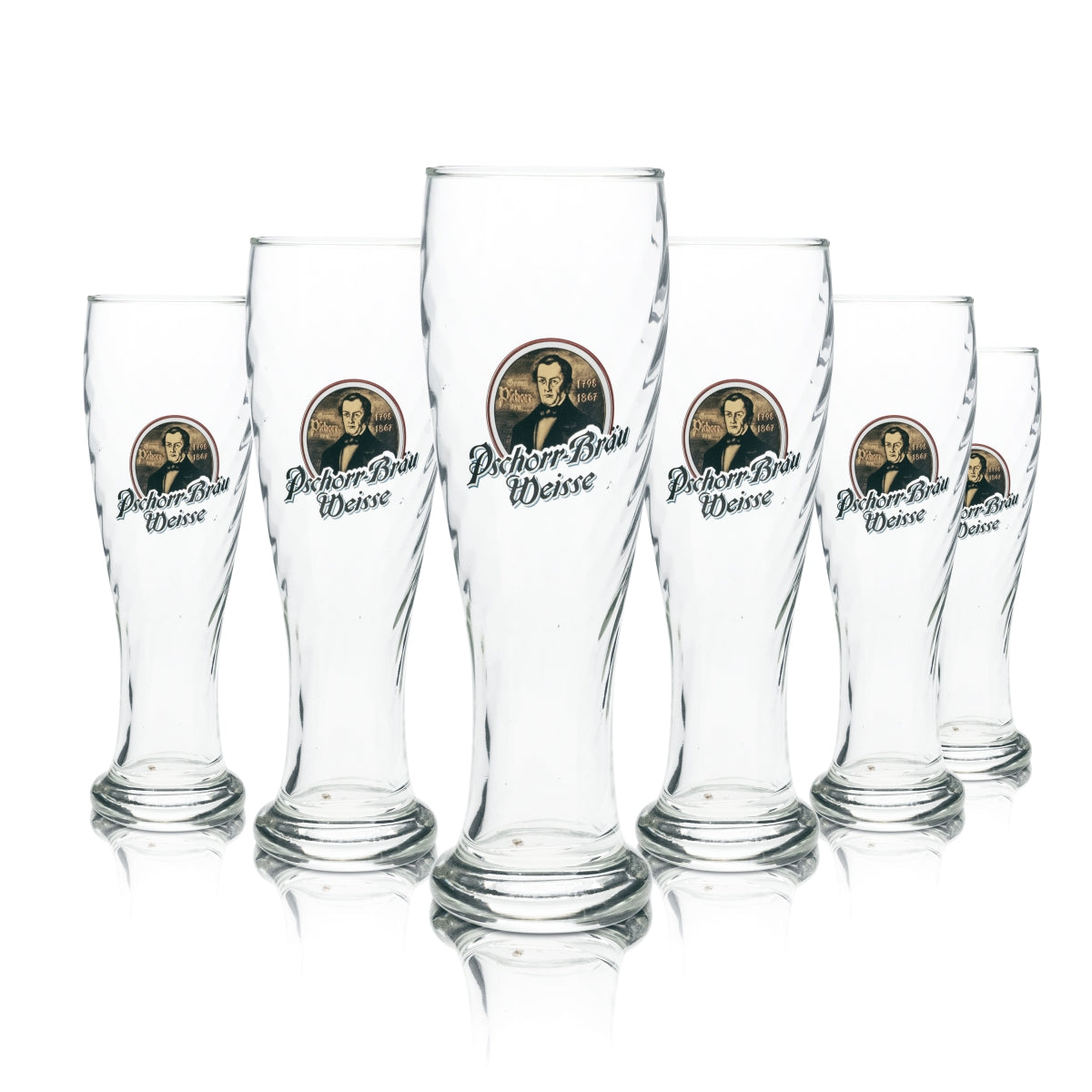 6x Hacker Pschorr Weißbierglas 0,5l Hefe Weizen Kontur Gläser Gastro Bar Brau