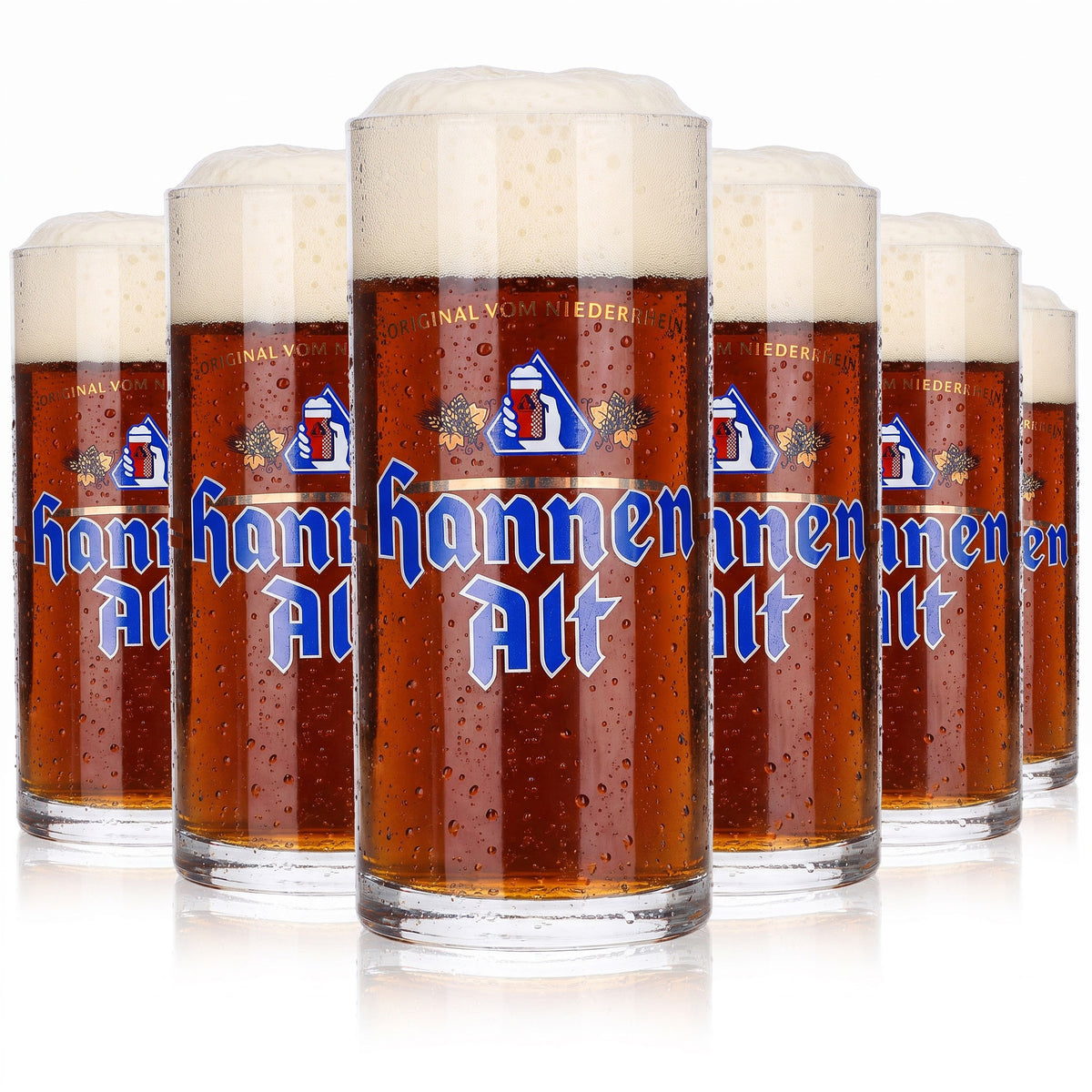 6x Hannen Alt Bier Glas 0,25l Becher Niederrhein Ritzenhoff Altglas (6er Set)