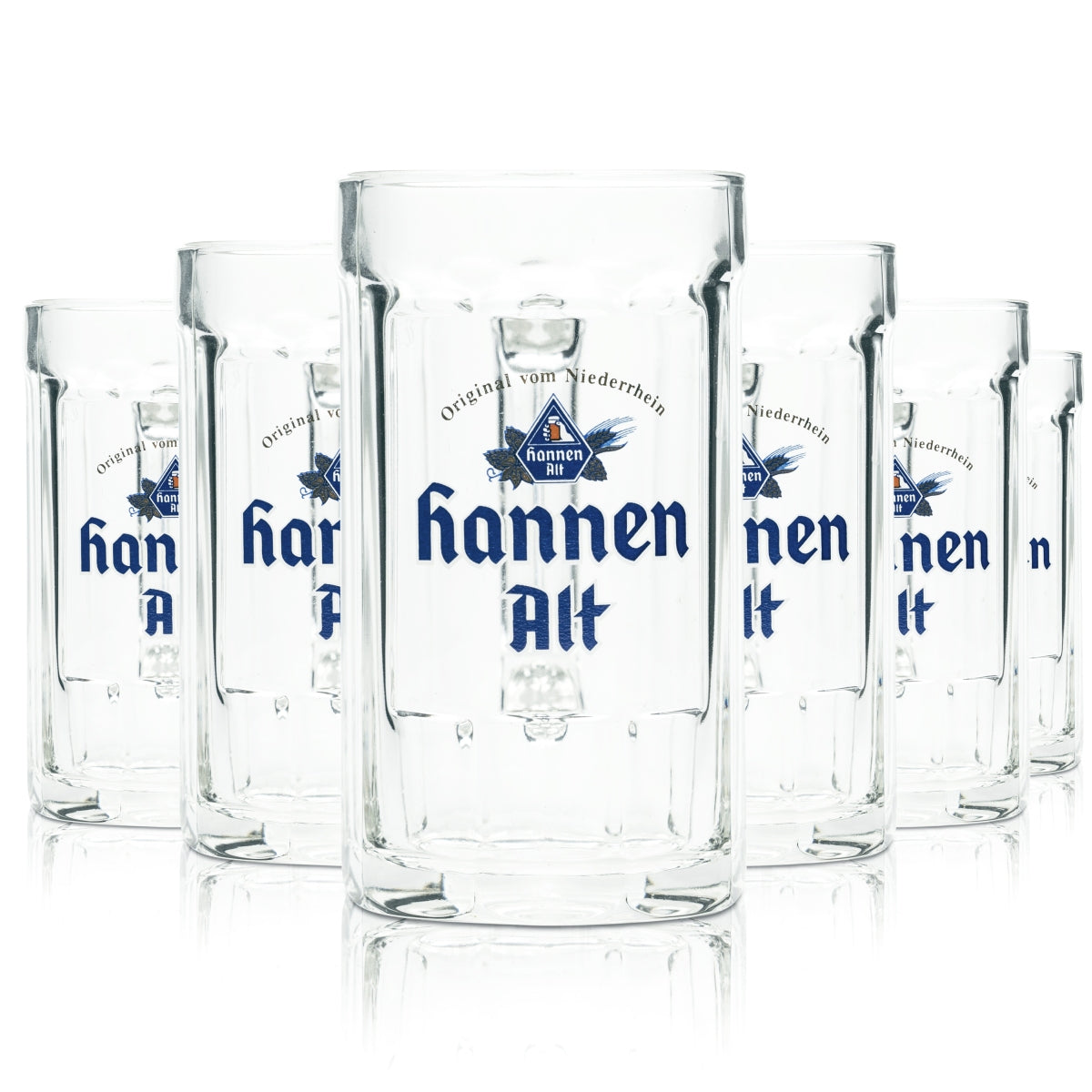 6x Hannen Alt Bier Glas 0,25l Krug Humpen Seidel Gläser Brauerei Korschenbroich