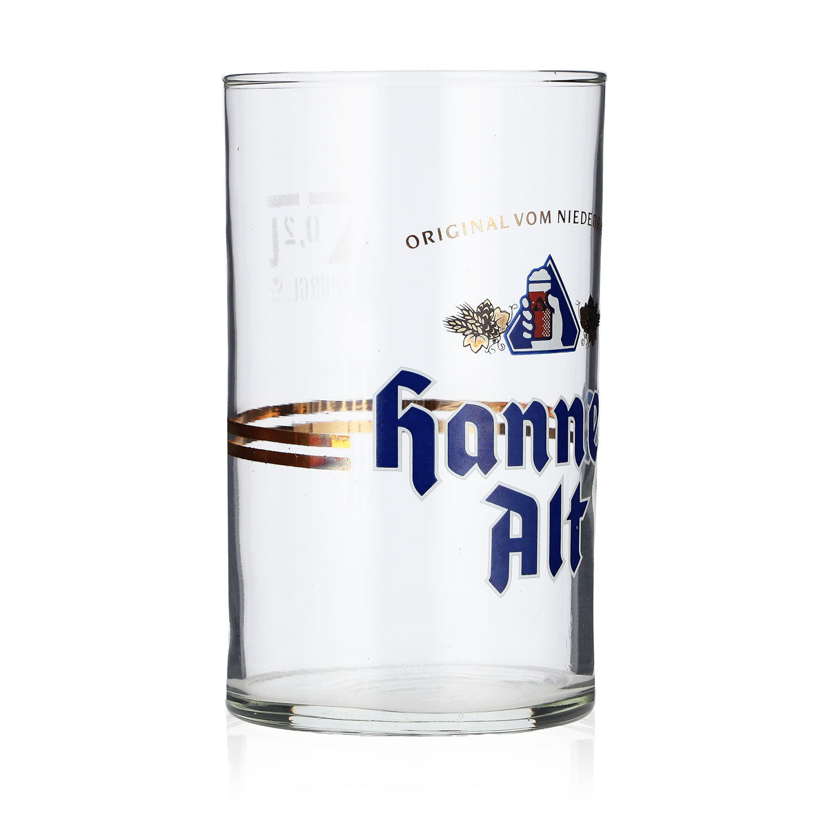 6x Hannen Alt Bier Glas 0,2l Becher Streifen und Hand im Logo sahm – Ansicht 3