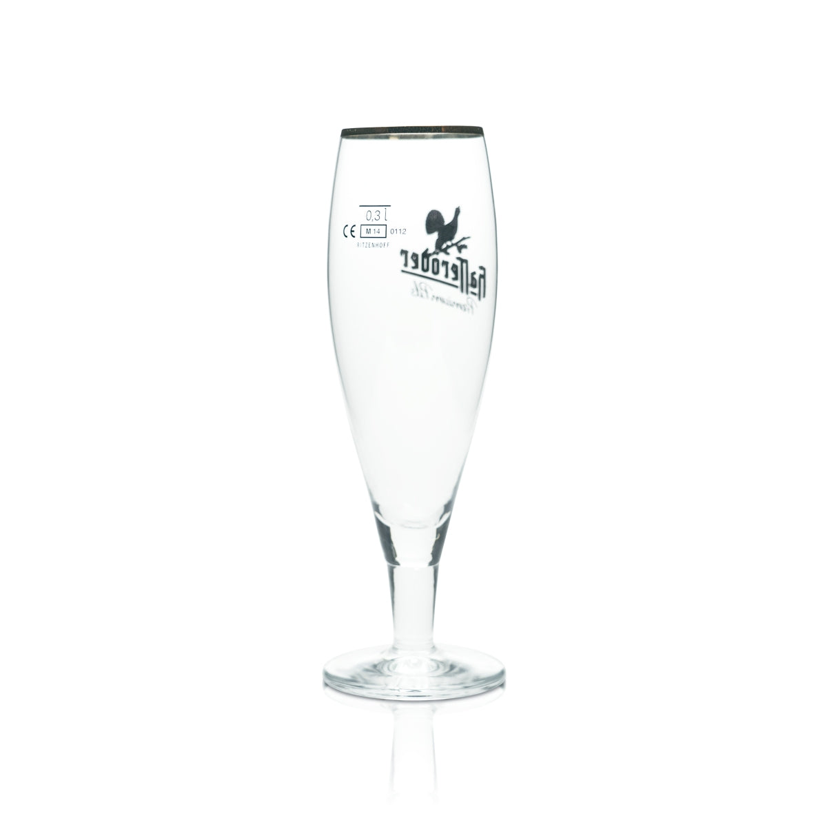 6x Hasseröder Bier Glas 0,3l Pokal Tulpe Kelch Allegro Goldrand Gläser Gastro – Ansicht 3