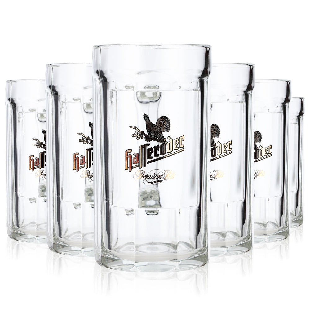 6x Hasseröder Bier Glas 0,4l Krug Kontur Premium Pils (6er Set)