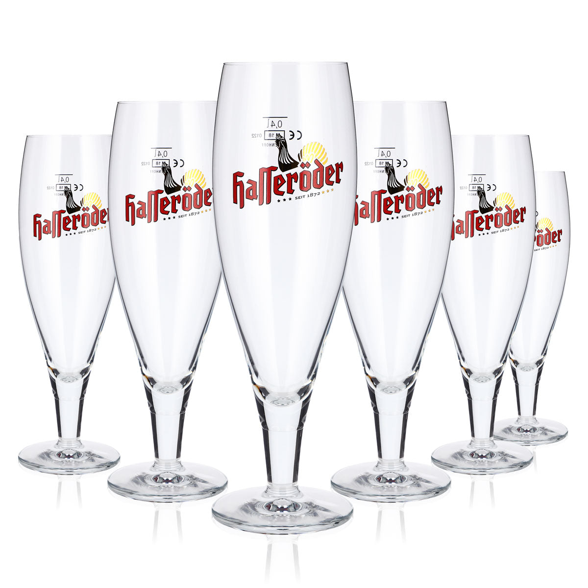 6x Hasseröder Bier Glas 0,4l Pokal Tulpe Allegro Ritzenhoff Bierglas