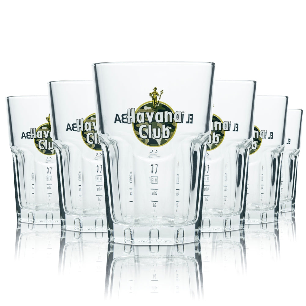 6x Havana Tiger Glas 0,34l Limited Sonderedition Longdrink Gläser Camouflage