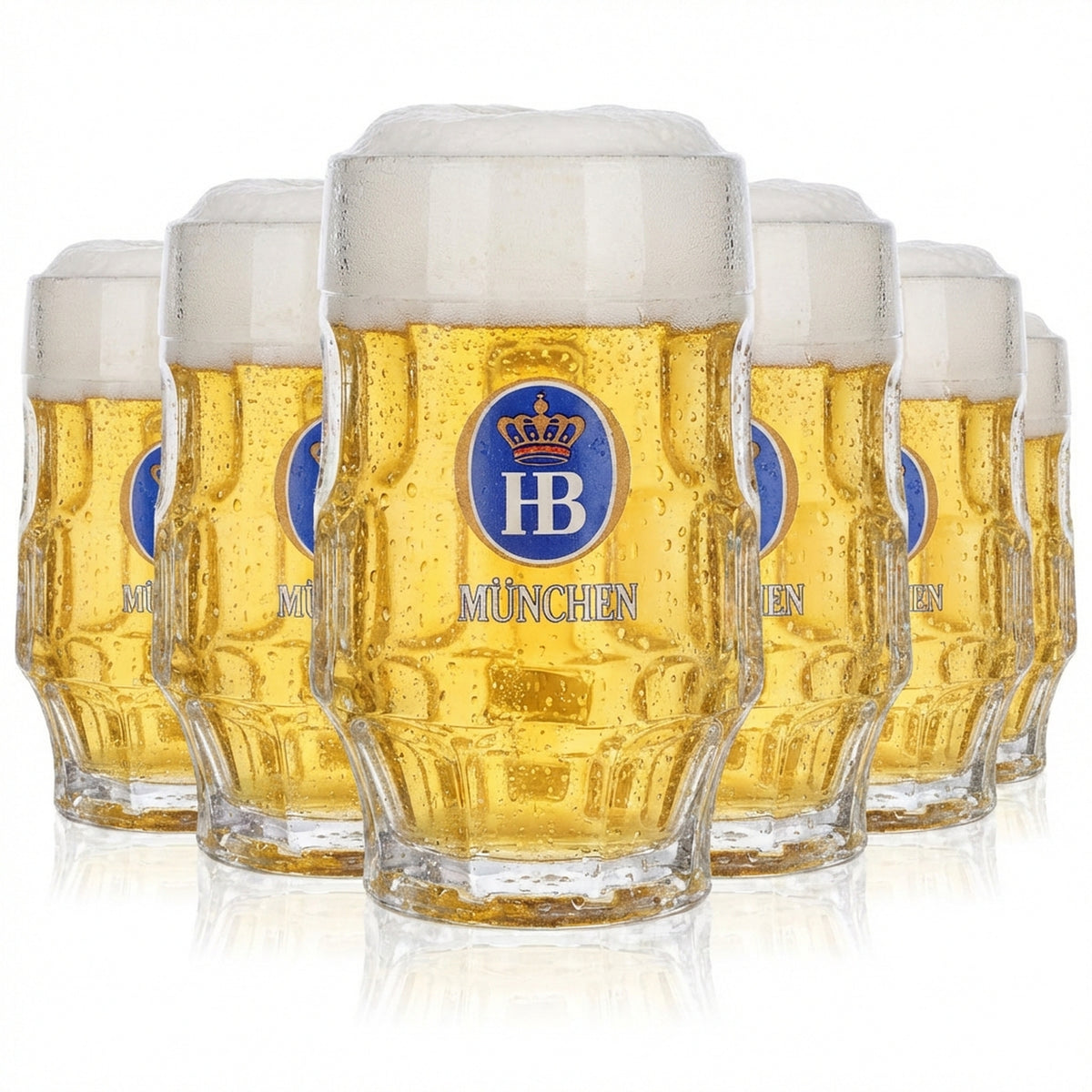 6x HB München Glas 0,3l Bierkrug Konturglas Humpen Seidel Gläser Set Brauerei
