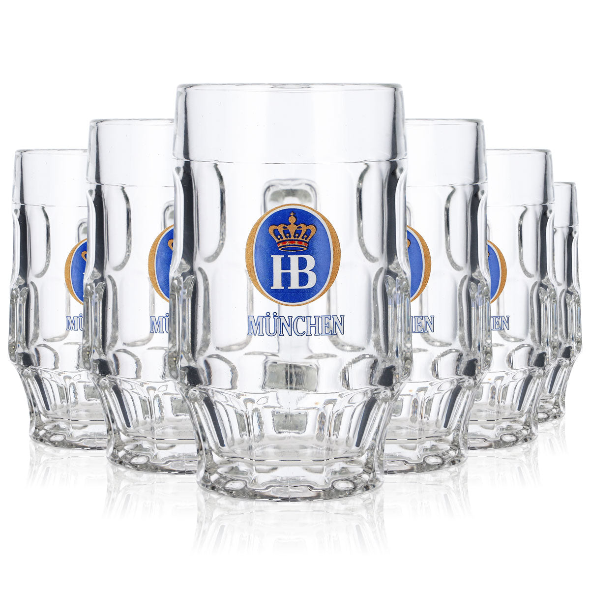6x HB München Glas 0,3l Bierkrug Konturglas Humpen Seidel Gläser Set Brauerei – Ansicht 7